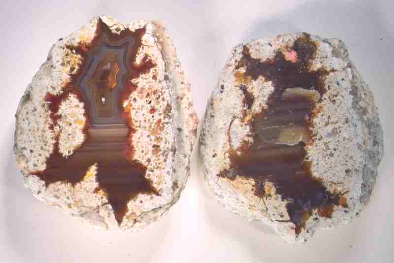 2 Lithophysen, geschliffen
                und roh