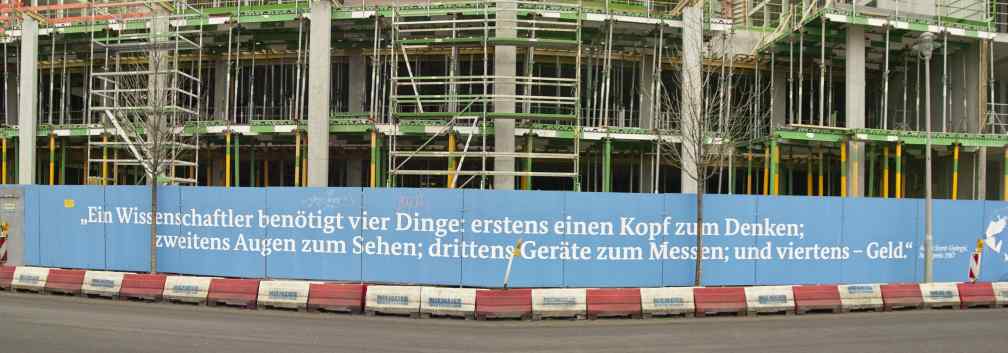 Baustellen-Spruch zur Wissenschaft