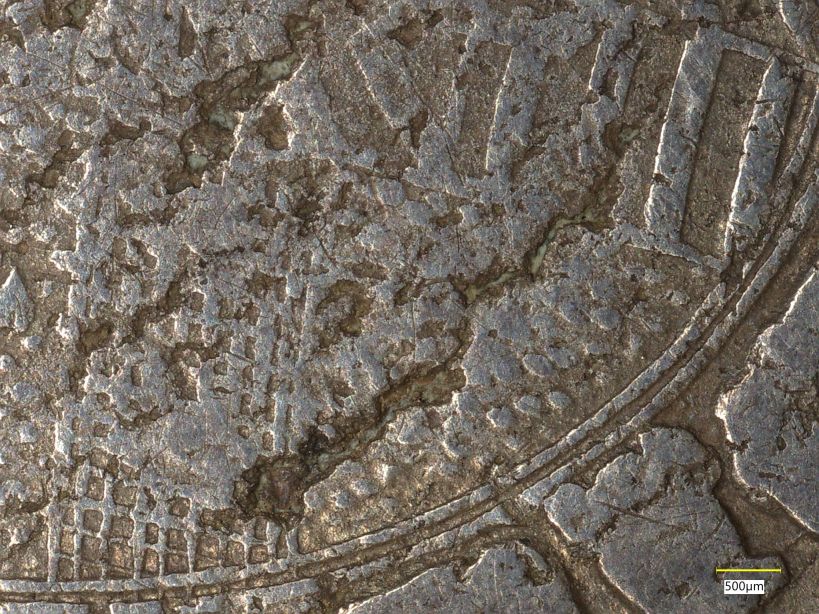 Risse im Silber im Taler von 1778