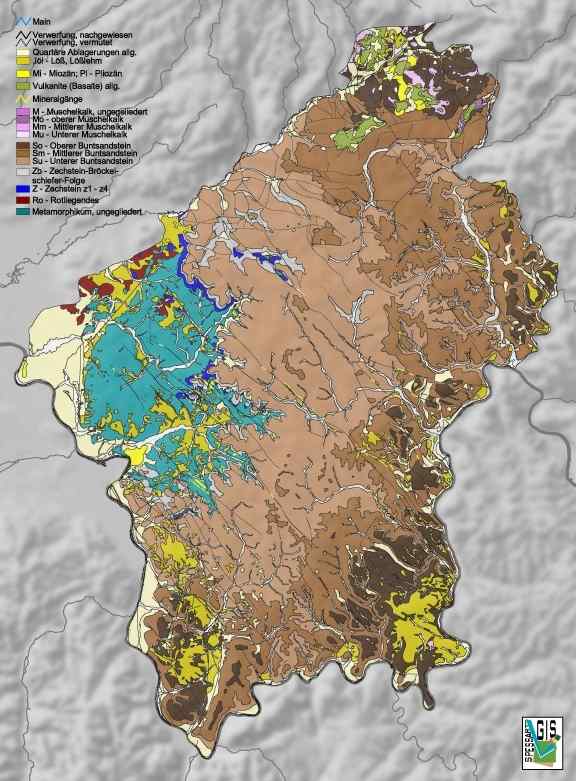 Geolog.
          Karte Spessart J. Jung ASP